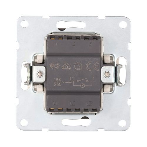 Выключатель 1-кл.. c индикатором (сх.1L) 16 A. 250 B (сереб. металлик) LK60 (20шт.) 1кор.=200шт.
