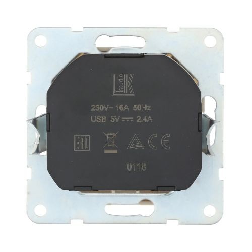 Розетка с з/к + 2хUSB разъем, 2А (беж.) LK60 (10шт.), 1кор.=100шт.