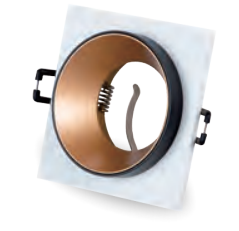 Св-к встр. Белый+Черное золото GU10 92*92*H36mm 220V Без ламп (100шт)