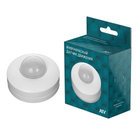 Датчик движения, потолочный/накладной, DDP-03, 3x detector, 360°, 10-420с, 12м, 1200Вт, IP20, белый