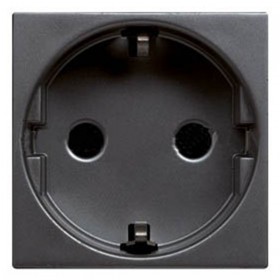 Abb NIE Розетка SCHUKO с заземлением, со шторками, 16А / 250В, серия Zenit, цвет антрацит