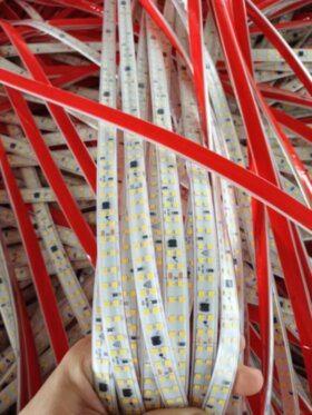 Лента светодиодная 12MM-2835-220V-240D-10CM white100м