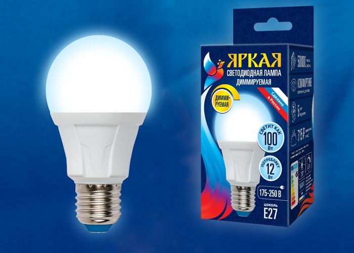Led-a60 12w/6500k/e27/fr/dim plp01wh
