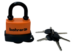 Замок навесной Bohrer ВПН-50 (влагостойкий, дужка сталь, 3 ключа) (блистер) (48/12/1)