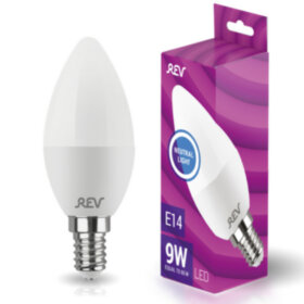 REV Лампа сд C37 Е14 9W, 4000K, холодный свет