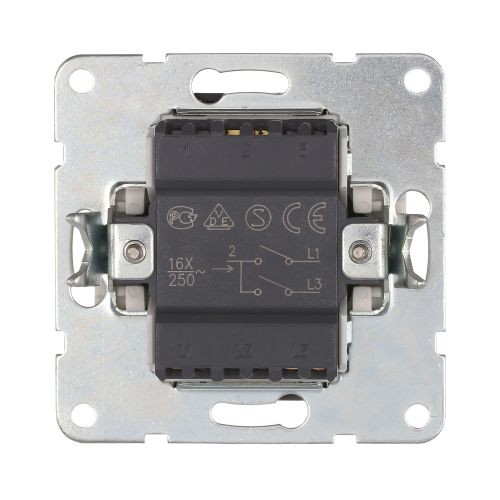 Выключатель 2-кл.  (сх.5) 16 A. 250 B (черн. бархат) LK60  (20шт) 1кор.=200шт.