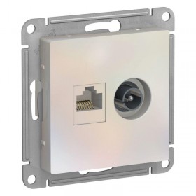 Механизм розетки RJ45+TV жемчуг AtlasDesign