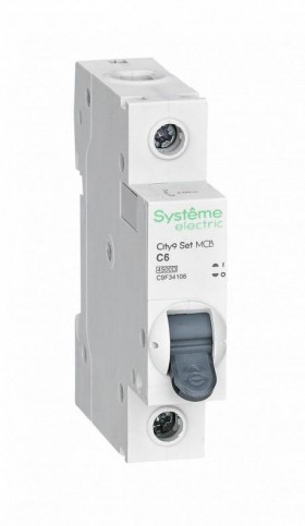 Выключатель автоматический модульный 1п C 6А 4.5кА City9 Set 230В SE C9F34106
