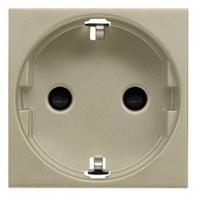 Abb NIE Розетка SCHUKO с заземлением, со шторками, 16А / 250В, серия Zenit, цвет шампань