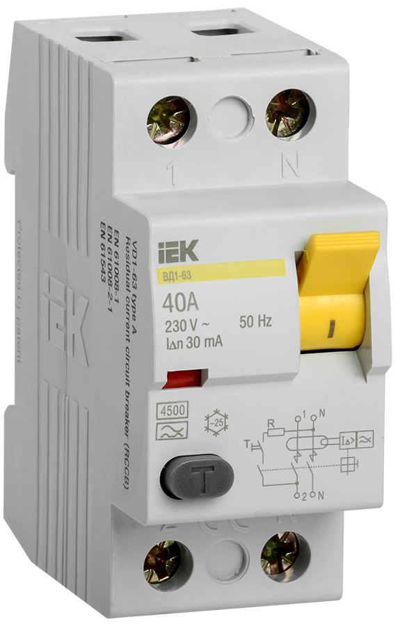 УЗО ВД1-63 2Р 40А 30мА ИЭК