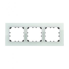 Рамка 3-постовая из натурального светлого стекла LK60 (1/5шт) 1кор.=50шт