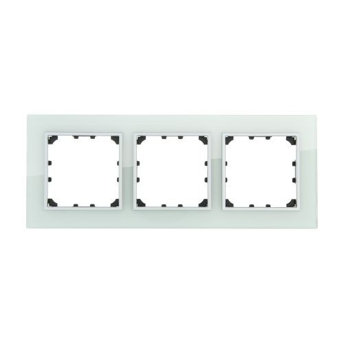 Рамка 3-постовая из натурального светлого стекла LK60 (1/5шт) 1кор.=50шт