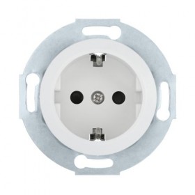 Розетка с з/к, со шторками (бел.) LK Vintage (16шт.) 1кор.=160шт.