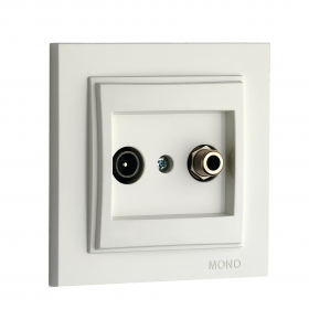 MONO Механизм  Tv-Sat Розетка спутниковая прох. Белая