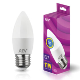 REV Лампа сд C37 Е27 11W, 2700K, теплый свет