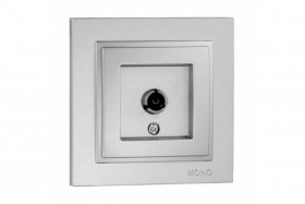 МОНО DESPINA  Розетка TV концевая с экраном, Серебро с рамкой