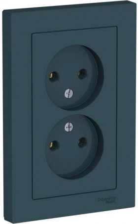Розетка 2-м б/з изумруд AtlasDesign