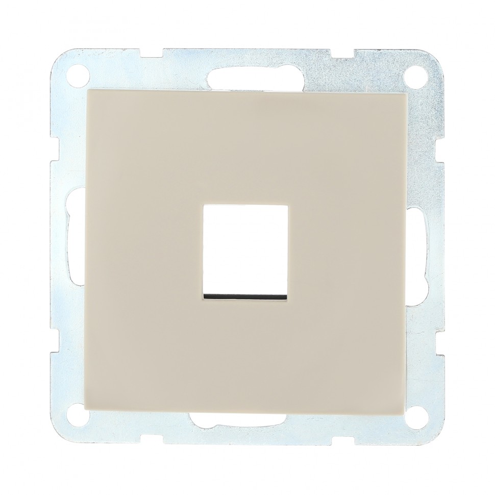 Накладка с суппортом розетки компьютерной (матовый бежевый) LK80