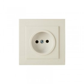 REV Розетка с/п б/з 1-местная серия Palazzo, слоновая кость, düwi