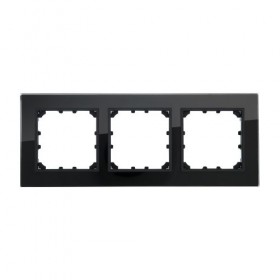 Рамка 3-постовая из натурального темного стекла LK60  (1/5шт) 1кор.=50шт