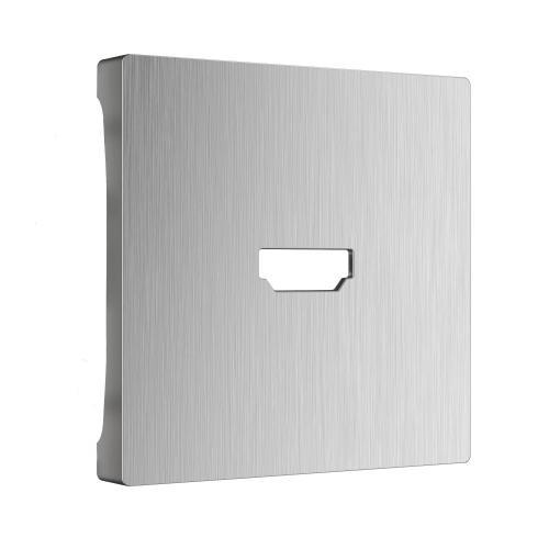 Накладка для розетки HDMI (серебряный рифленый)