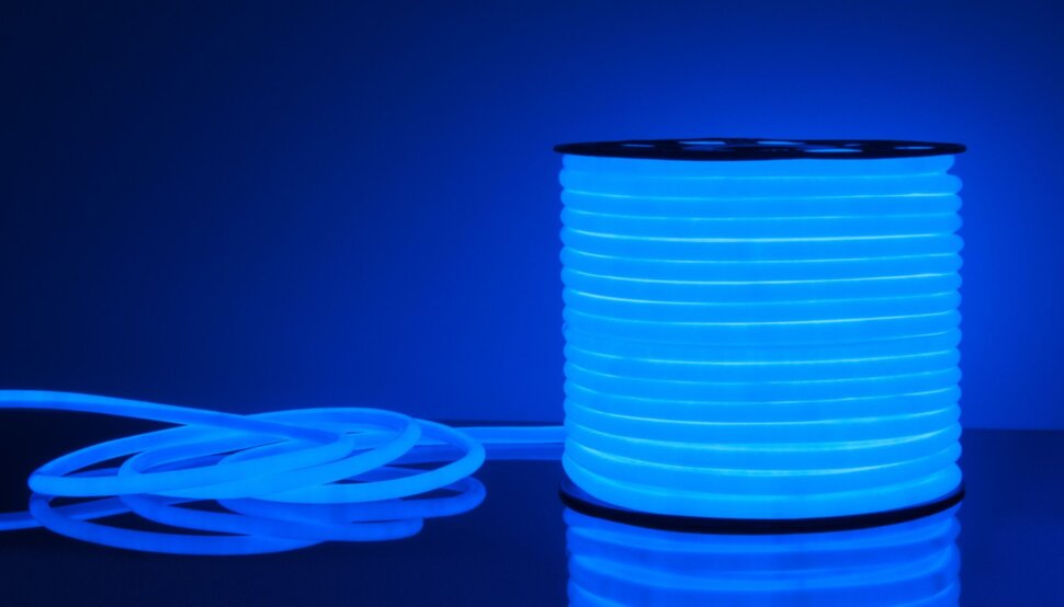 Круглый узкий гибкий неон 360 degree glow-5MM-2835-220V-120D blue