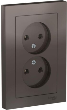 Розетка 2-м б/з мокко AtlasDesign