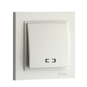 MONO Механизм  Выкл 1 клавишный с подсветкой Белый