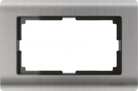 WL глянцевый никель для 2-ой розетки WL02-Frame-01-DBL