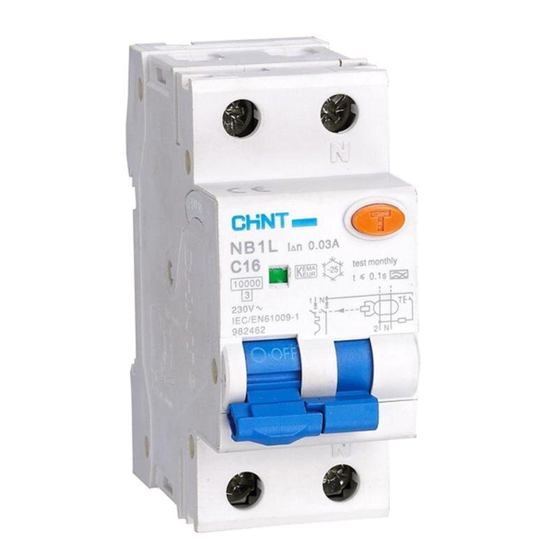 Выключатель автоматический дифференциального тока 1п+N C 16А 30мА тип AC 10кА NB1L (36мм) (R) CHINT