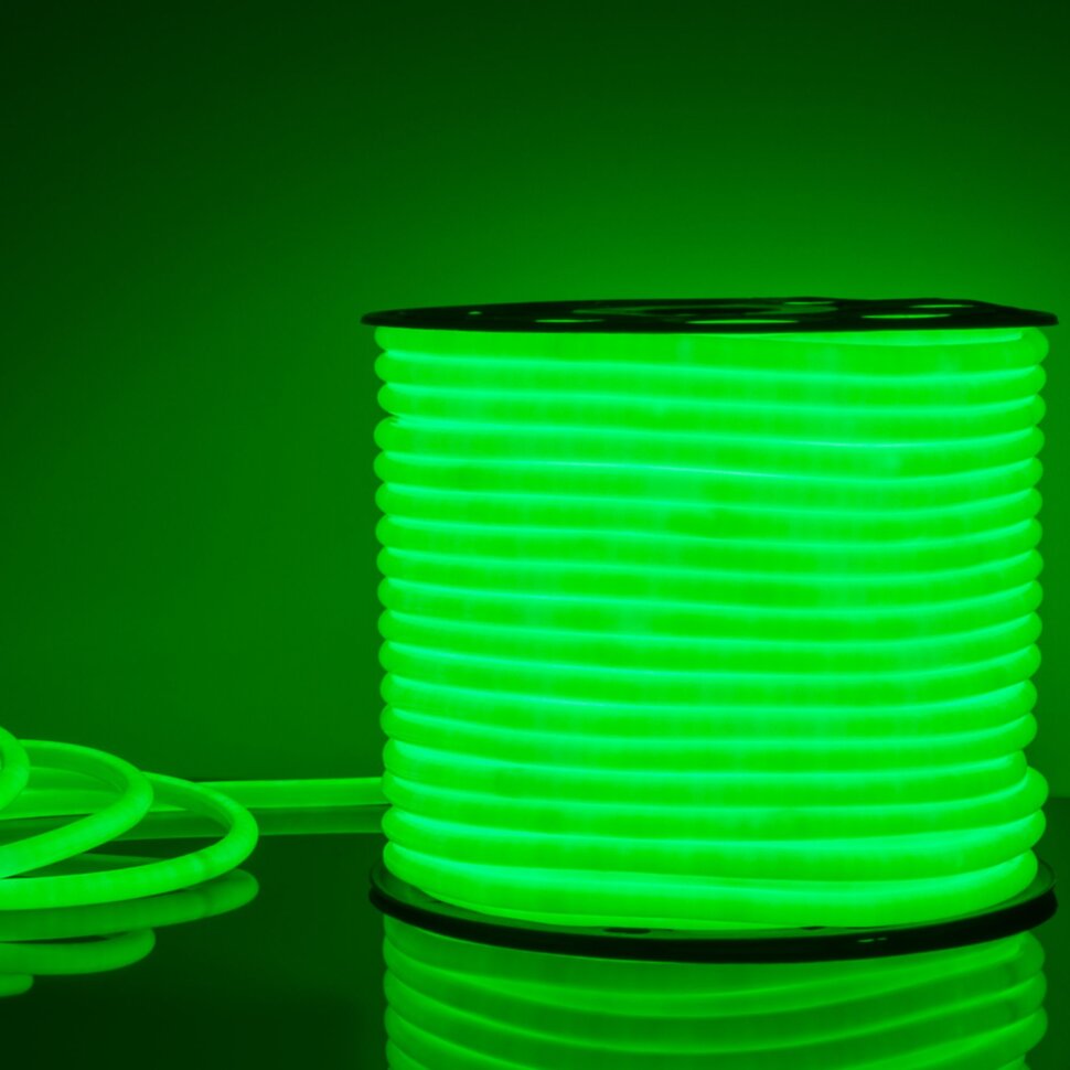 Круглый узкий гибкий неон 360 degree glow-5MM-2835-220V-120D green
