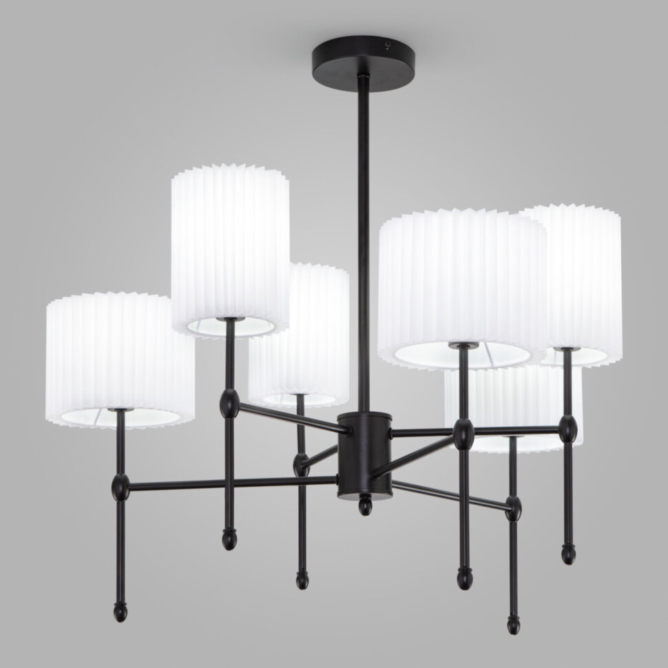 60162/6 Потолочная люстра с тканевыми абажурами черный