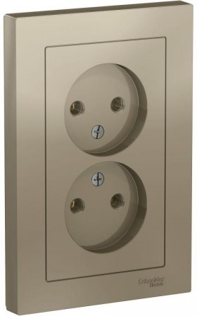 Розетка 2-м б/з шампань AtlasDesign