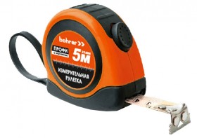 Рулетка Bohrer измерительная Профи 7,5м х 25мм, автостоп, магнитный зацеп, обрезиненный ударопрочный корпус (48/12/1)