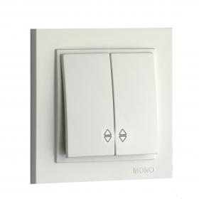 MONO Механизм  Выкл 2-х клавишный проходной Белый
