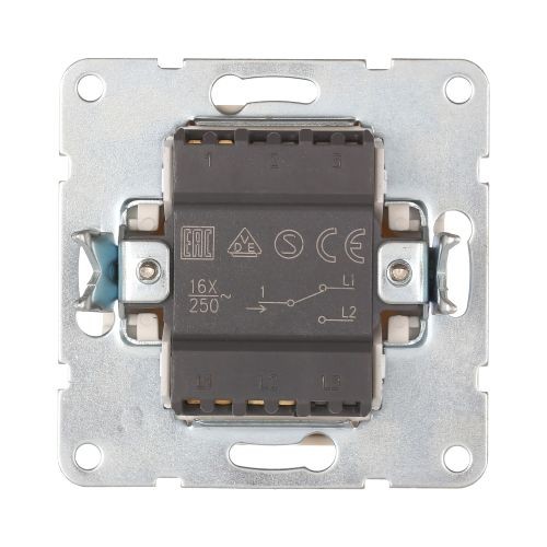 Переключатель 1-кл.. на 2 направления (сх.6) 16 A. 250 B (бел.) LK60 (20шт.) 1 кор.=200 шт.