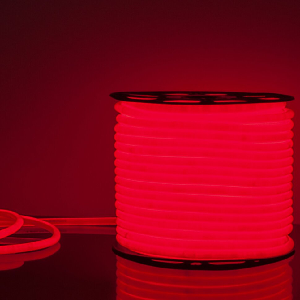 Круглый узкий гибкий неон 360 degree glow-5MM-2835-220V-120D red