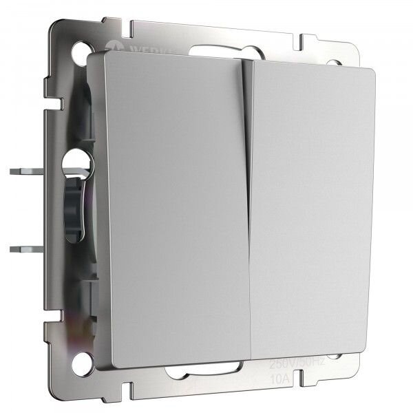 WL Выключатель 2кл (серебряный)