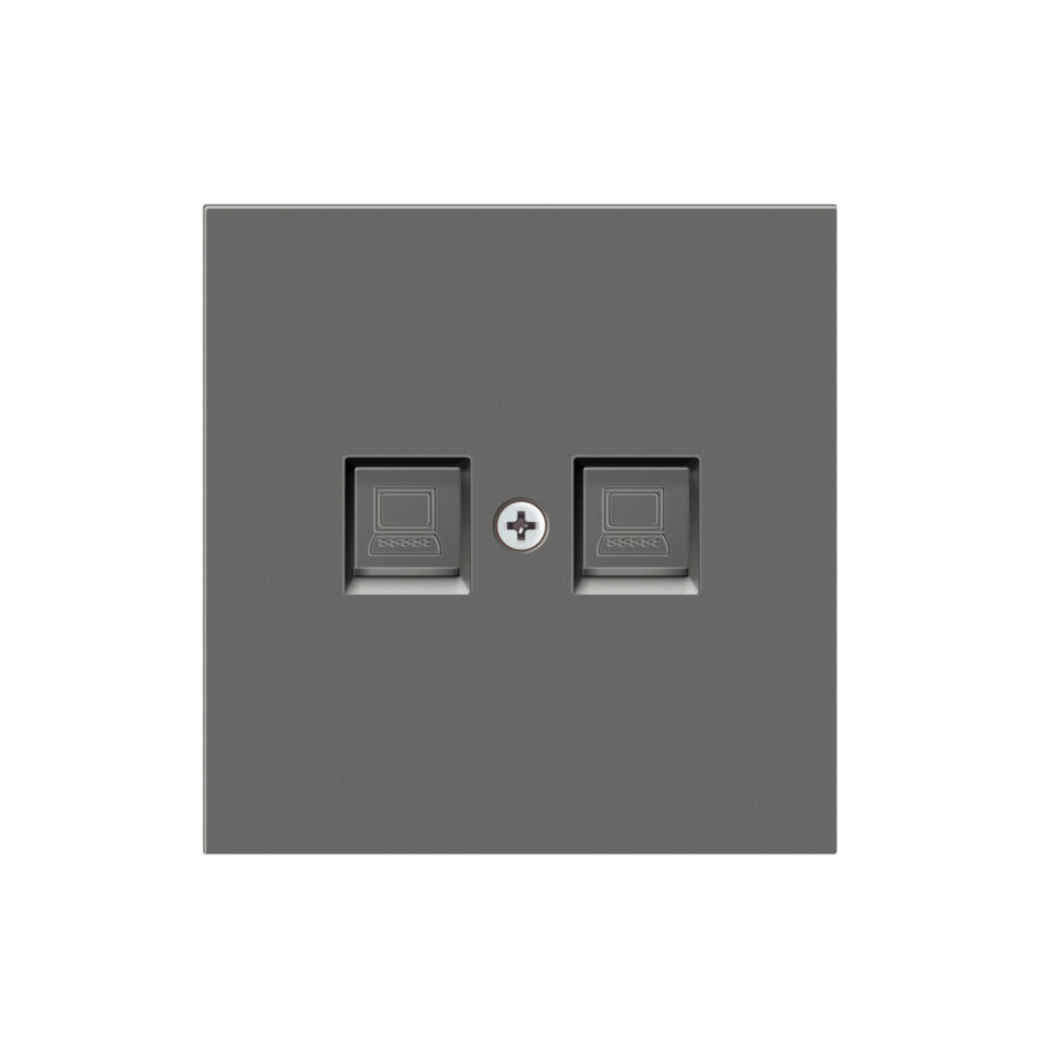 Накладка для розетки RJ45, 2-я, матовый шоколад