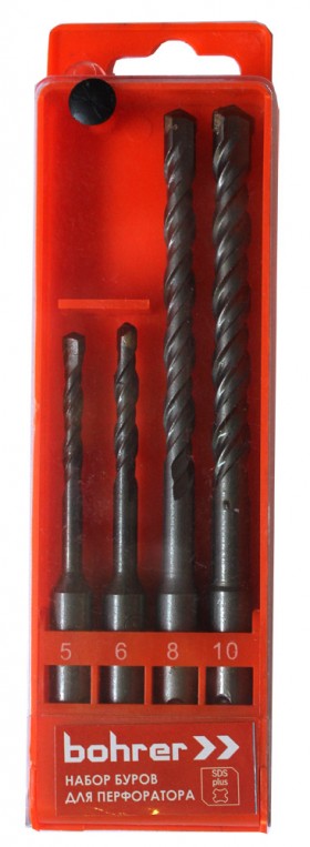 Набор сверл Bohrer по бетону 5,6,8,10 мм (4 шт) (40/20/1)