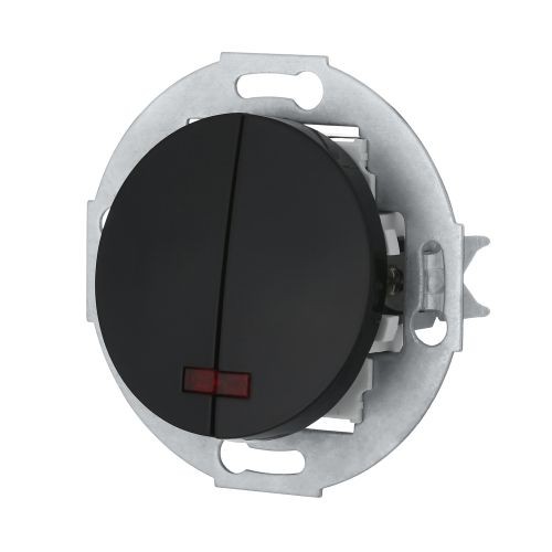 Выключатель 2-кл. (сх.5L) с индикатором 10А, 250В (черн.) LK Vintage (20шт.) 1кор.=200шт.