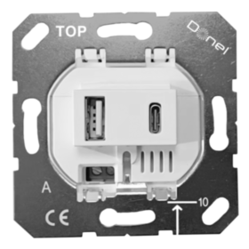Donel USB зарядное устройство, 3.1A. тип A:max 18W,тип С:max 32W, белый, серия DUSB.