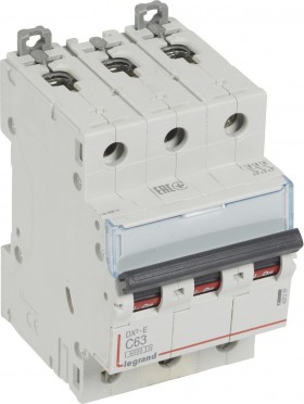 LEGRAND Авт. выкл. DX³-E 6000 - 6 кА - тип хар. C - 3мод - 63А