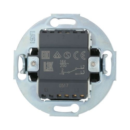 Переключатель 1-рычажковый на 2 направления (сх.6) 10 A. 250 B (черн.) LK Vintage (12шт.)1кор.=120шт