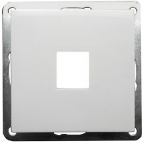 Накладка с суппортом розетки компьютерной (бел.) БЕЗ разъема LK60 (25шт.) 1кор.=200шт.