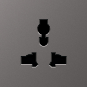 Donel A07 матовый титан накладка для  розетки мультистандарт, со шторками