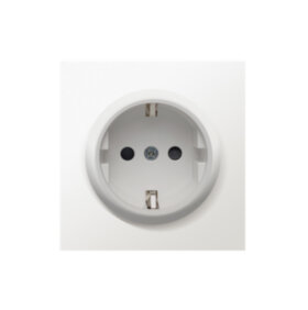 Накладка для розетки с заземлением,матовый белый