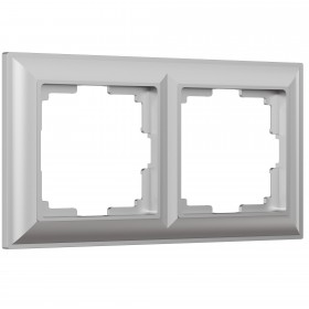 Рамка на 2 поста (серебряный) Fiore