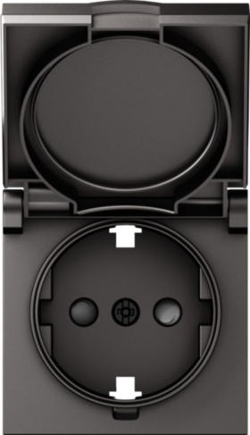 Donel A07 матовый титан накладка для розетки с/з с крышкой