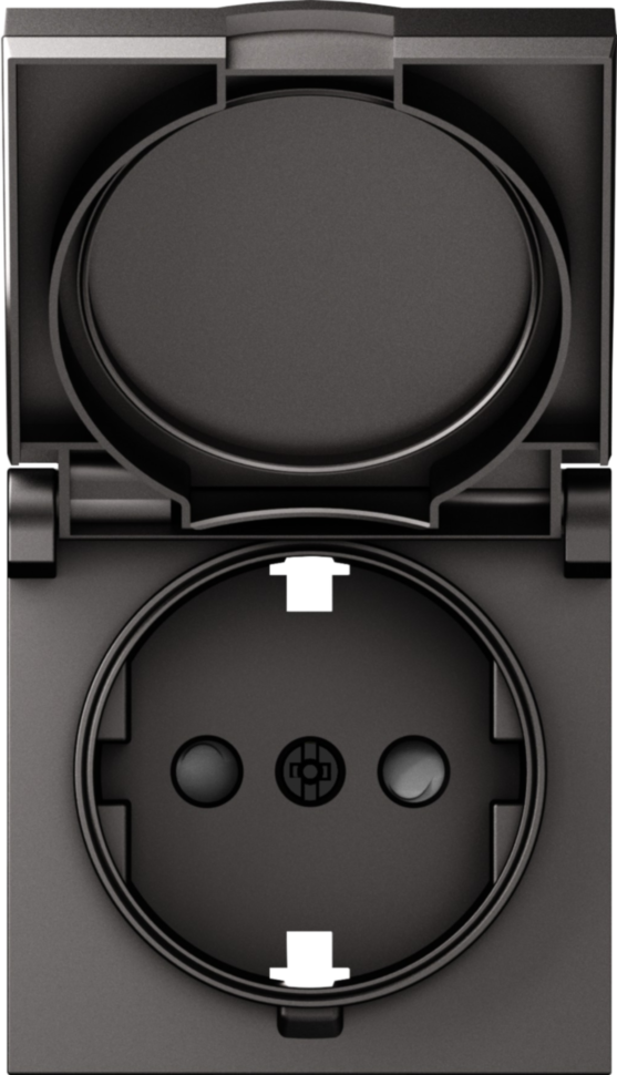 Donel A07 матовый титан накладка для розетки с/з с крышкой